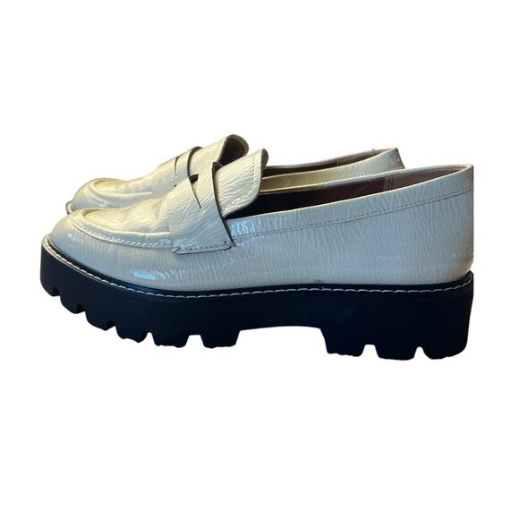 Franco Sarto Balin White Patent Leather Platform Lug Sole Loafers Size 6.5 - Picture 6 of 10